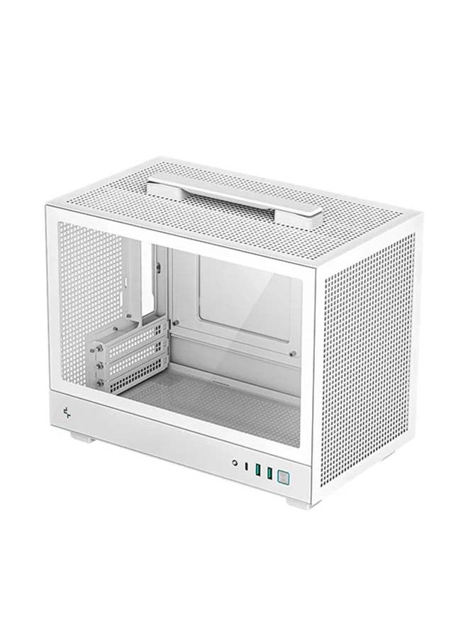 DEEPCOOL - CH160 Mini-ITX High-Airflow Case, Ultimate Portability And Style, Full Sized Air Cooling, Flexible Power Options, ABS+SPCC+Tempered Glass| R-CH160-WHNGI0-G-1 | White - Image 1