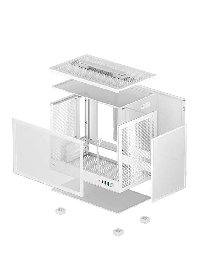 DEEPCOOL - CH160 Mini-ITX High-Airflow Case, Ultimate Portability And Style, Full Sized Air Cooling, Flexible Power Options, ABS+SPCC+Tempered Glass| R-CH160-WHNGI0-G-1 | White - Image 1