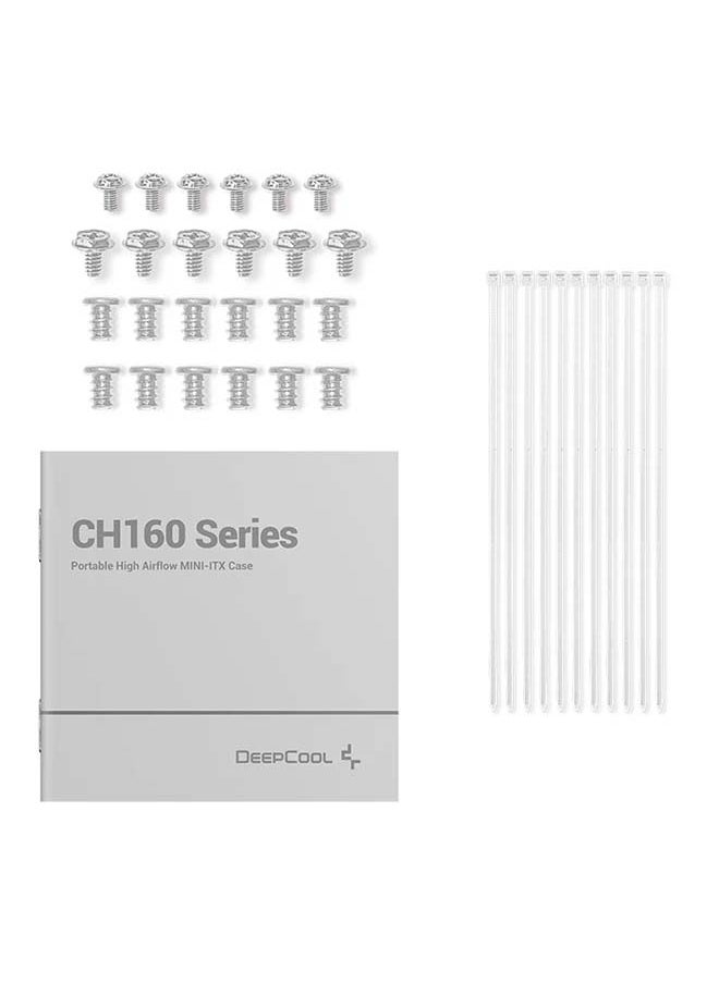 DEEPCOOL - CH160 Mini-ITX High-Airflow Case, Ultimate Portability And Style, Full Sized Air Cooling, Flexible Power Options, ABS+SPCC+Tempered Glass| R-CH160-WHNGI0-G-1 | White - Image 1