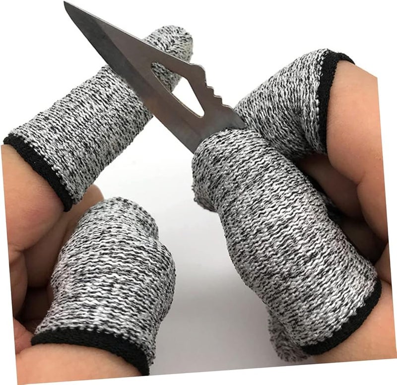 أكمام أصابع مقاومة للقطع 10 قطع، مرنة وقابلة للتنفس، واقيات إبهام آمنة للمطبخ - Image 4