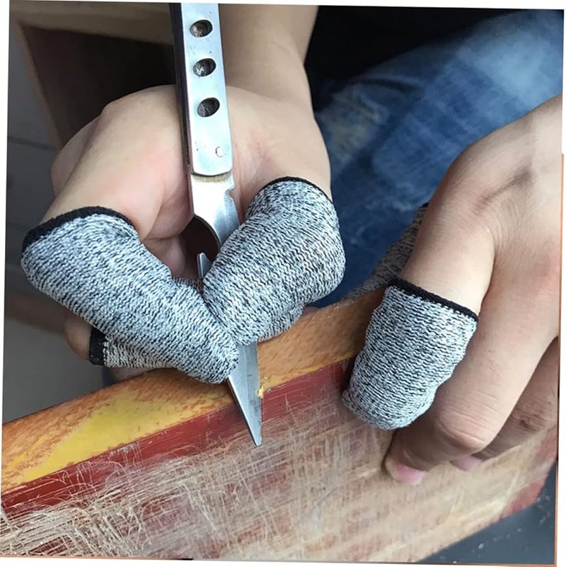 أكمام أصابع مقاومة للقطع 10 قطع، مرنة وقابلة للتنفس، واقيات إبهام آمنة للمطبخ - Image 5