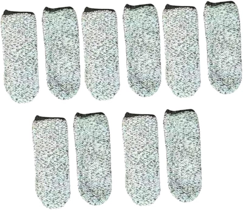 أكمام أصابع مقاومة للقطع 10 قطع، مرنة وقابلة للتنفس، واقيات إبهام آمنة للمطبخ - Image 1