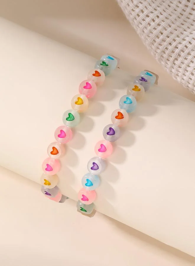 تايك تو Set of 2 - Glow-in-the-Dark Heart Anklet