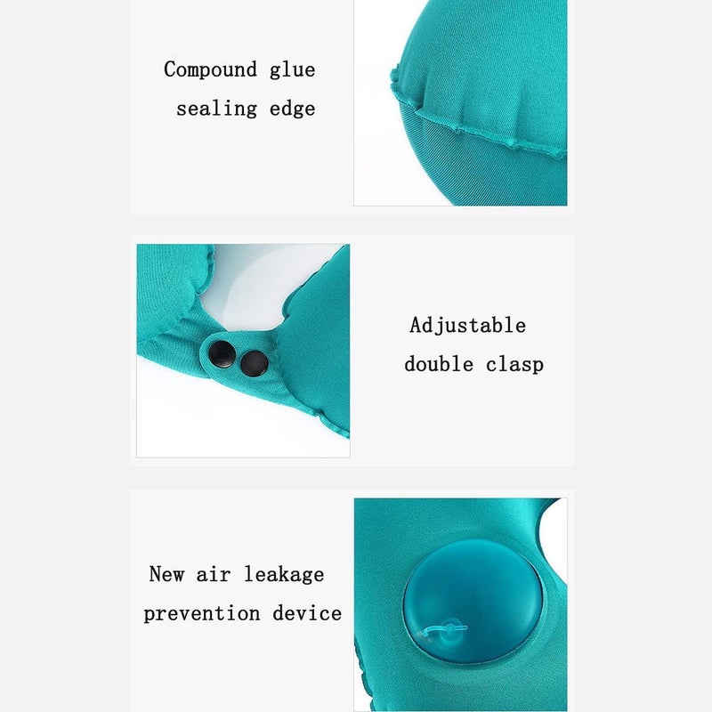 Ultra Small Inflatable Travel Pillow, U-Shaped Inflatable Pillow, Comfortable Inflation Pillow for Neck and Lumbar Support for Camping, Compressible Neck Travel Pillow - Image 3