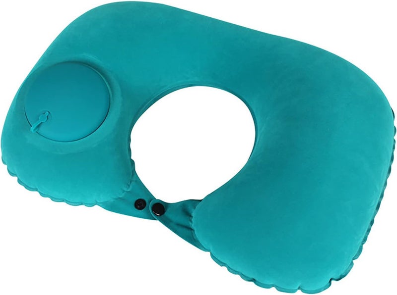 Ultra Small Inflatable Travel Pillow, U-Shaped Inflatable Pillow, Comfortable Inflation Pillow for Neck and Lumbar Support for Camping, Compressible Neck Travel Pillow - Image 1