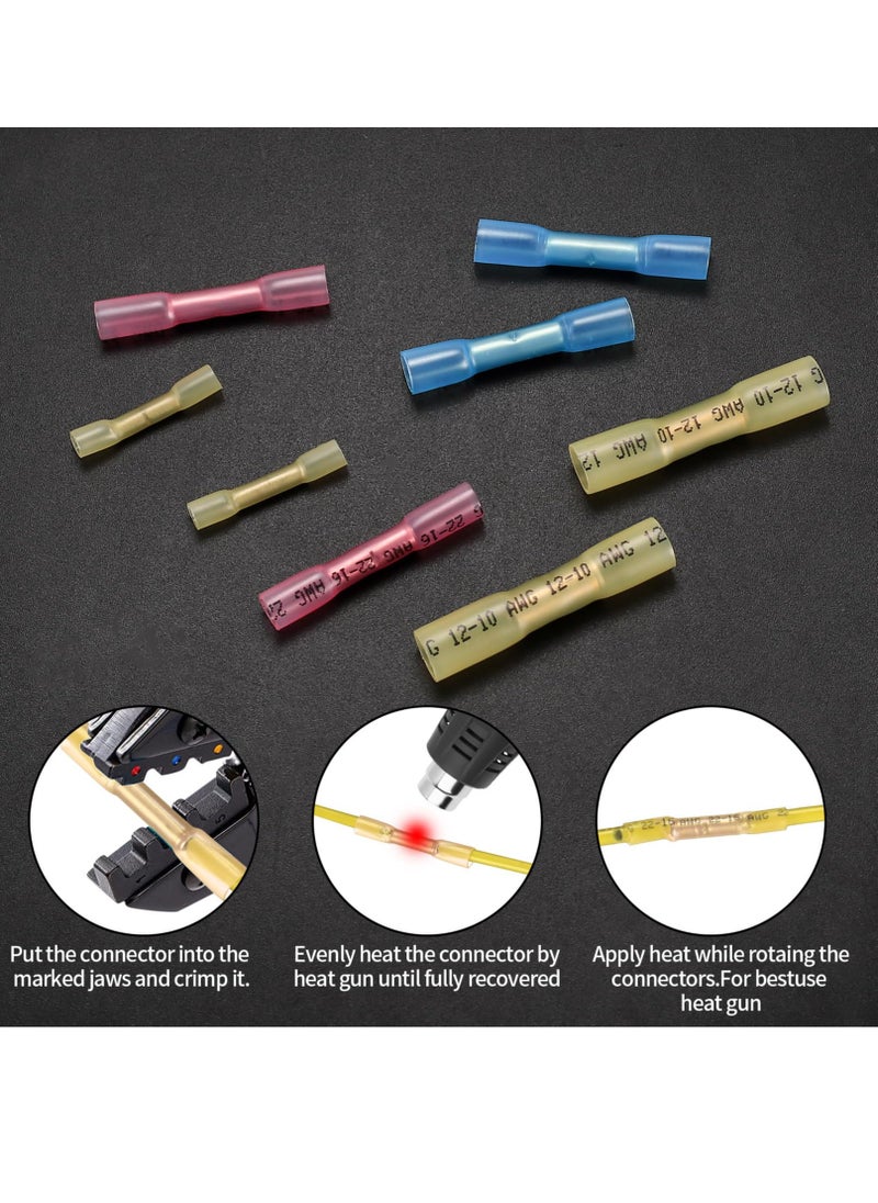 Excefore Heat Shrink Connectors - Electrical Wire Connectors Kit - Insulated Waterproof Marine Automotive Wire Crimp Terminals - AWG 26 – 10 4 Sizes Splice (100 Pcs)  - Image 5