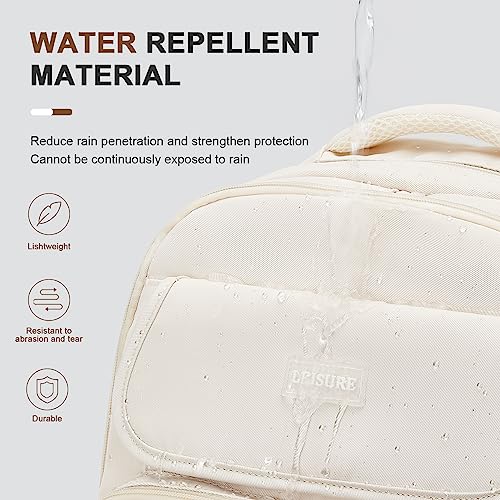 WEPOET Cute Middle School Backpack For Teen Girls,Waterproof Casual Bookbags,Lightweight Travel Daypack,Basic Laptop College Backpack For Women(White) - Image 4