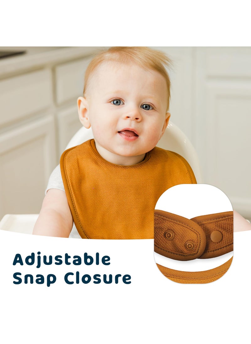Tiny Twinkle Tiny Twinkle Baby Feeding Bibs 8 Pack - Waterproof and Absorbent Infant Drool and Feeding Baby Bibs (Neutral Set 8-Pack)  - Image 3