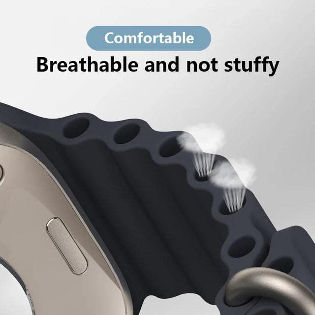 INEFABLE 22mm Ocean SmartWatch Band Strap For Noise halo, Colorfit Pro 3,Colorfit Ultra,Oneplus Watch,Fossil Gen 5E 44mm, Gen 5(44mm),firebolt Invincible Plus,Legacy,cobra - Pack Of 1 (Black) - Image 4
