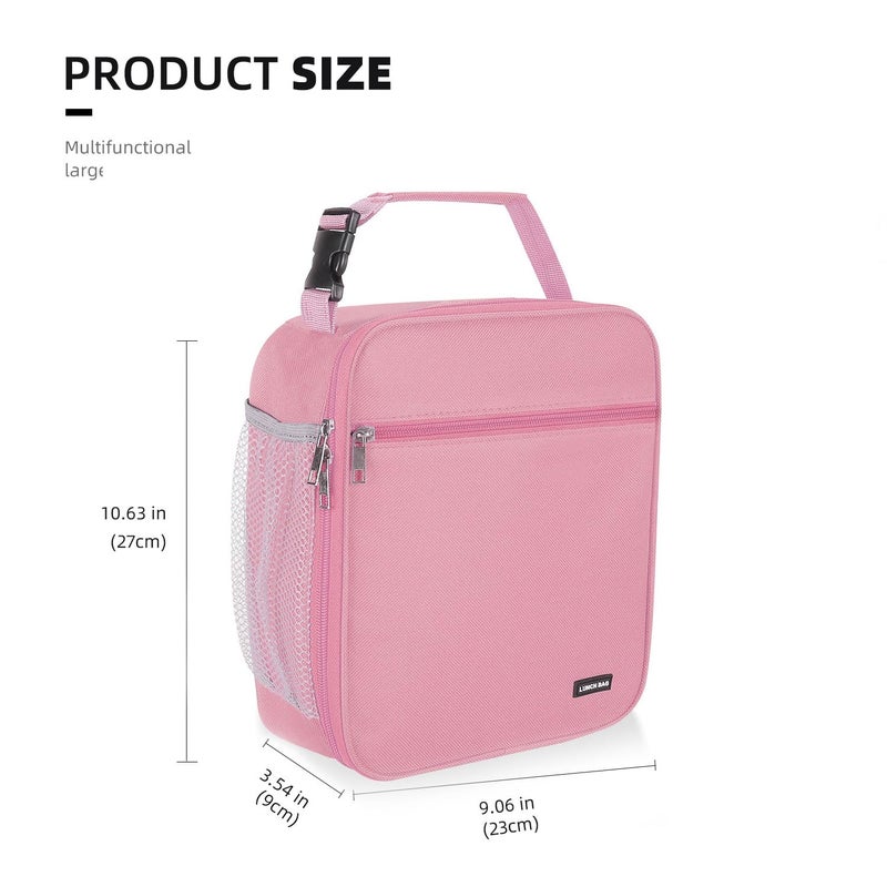 Lovoeo Lunch box Lunch bag for men women Insulated Lunchbox Lunch bags for Work Picnic Travel (Pink) - Image 2