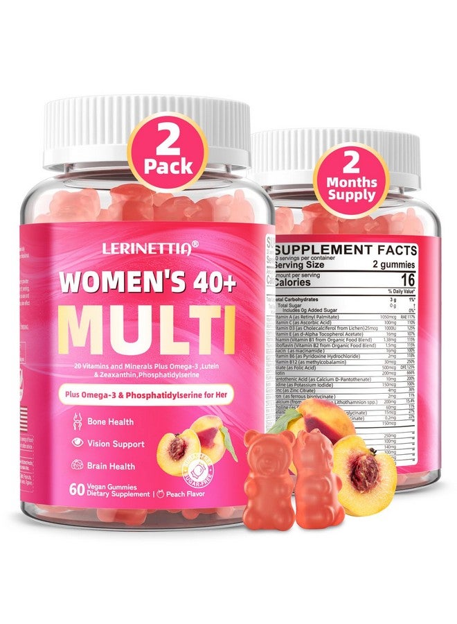 فيتامينات متعددة للنساء جوميز 40+ مع أوميغا-3، نياسيناميد، مركب ب، لوتين، حديد، كولين، فوسفاتيديل سيرين، فيتامين د3 للبشرة، الشعر، الطاقة، المناعة، العظام - نباتي، خالي من السكر، 120 حبة - Image 1