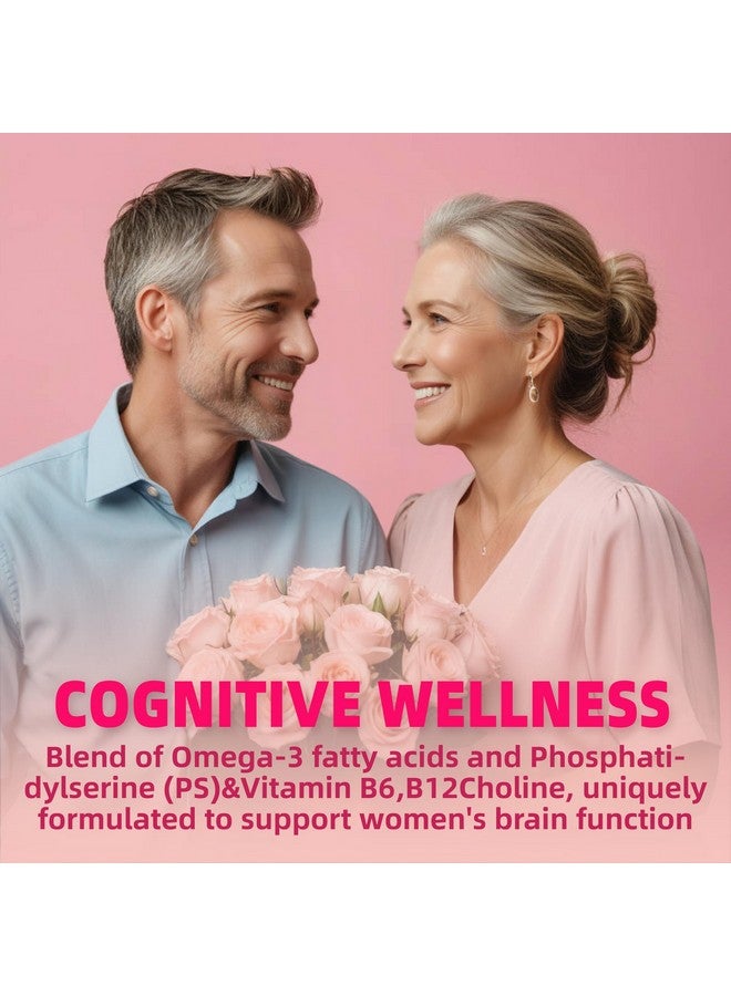 فيتامينات متعددة للنساء جوميز 40+ مع أوميغا-3، نياسيناميد، مركب ب، لوتين، حديد، كولين، فوسفاتيديل سيرين، فيتامين د3 للبشرة، الشعر، الطاقة، المناعة، العظام - نباتي، خالي من السكر، 120 حبة - Image 5