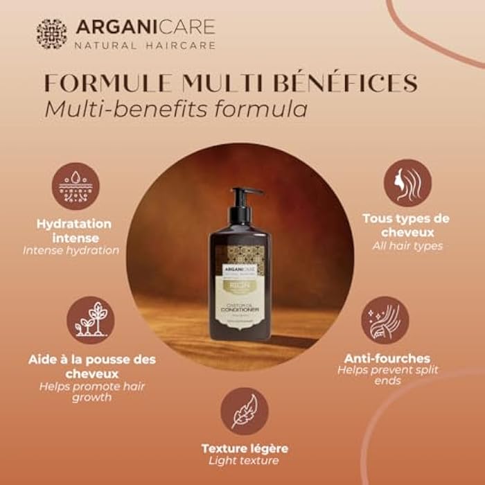Arganicare | Castor Range | RECONSTRUCTIVE CONDITIONER | Castor | Promotes Growth & Stimulates Growth | Ultra-Nourishing | High Hydration | All hair types | 13.53 fl oz - Image 5