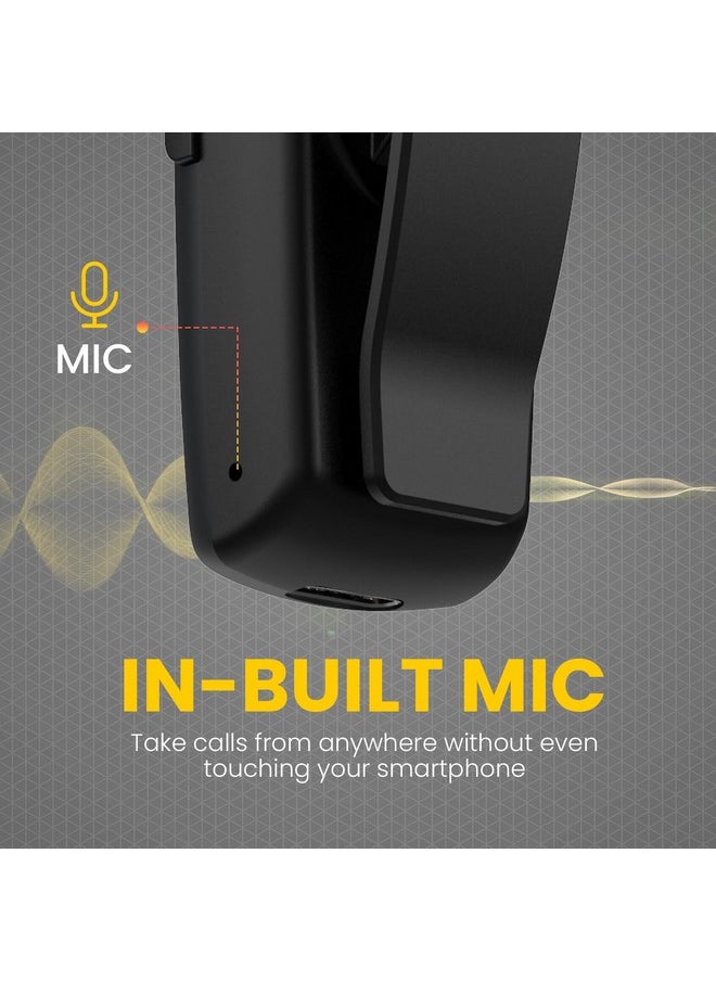 Portronics - Portronics Harmonics Klip 4 Retractable Bluetooth Music & Calling Earphone with Long Playtime, Vibration Prompt (Black) - Image 1