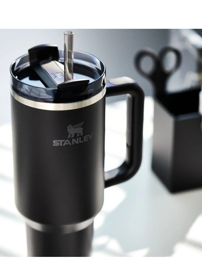 Stanley Quencher H2.0 FlowState 40oz Vacuum Insulated Stainless Steel Tumbler – Black Travel Mug with Leakproof Lid & Reusable Straw | Double-Walled Thermal Design Keeps Drinks Hot for 7 Hours & Cold for 24 Hours | Durable, BPA-Free, Portable Cup for Office, Gym & Travel  - Image 5