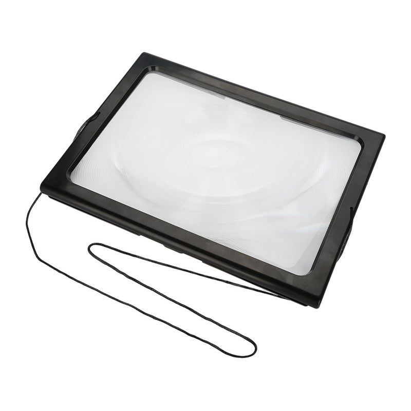 مكبر قراءة قابل للطي تكبير 3 أضعاف عدسة PVC عالية الوضوح - 4 أضواء LED خالى اليدين يمكن تعليقه على العنق أو تركيبه على المكتب كبار السن وأصحاب ضعف البصر - Image 1