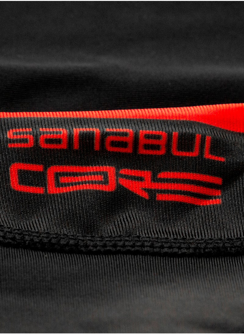 Sanabul  Sanabul Core Short Sleeve Rash Guard – Quick Dry Compression Shirt for Men Black/RED, MEDIUM  - Image 4