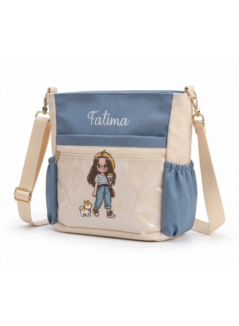 Cute Girls Crossbody Bag with Multiple Pockets, Stylish Shoulder Bag, Includes Small Pouch, Lightweight, for School and Daily Use FTM - Image 2