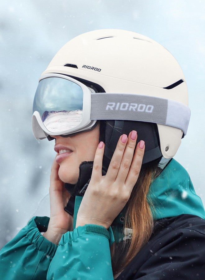 RIOROO Ski Helmet and Goggles Set, Snowboard Helmet Goggles for Men Women & Youth, Shockproof Snow Helmet Anti Fog OTG Snow Goggles for Skiing Snowboarding - Image 2