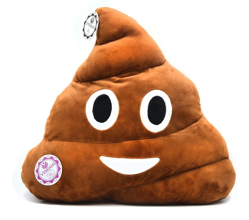 YINGGG 32cm Poop Plush Pillow Round Triangle Emotion Cushion Cute Decorative Stuffed Toy Brown Present for Kids and Friends - Image 2
