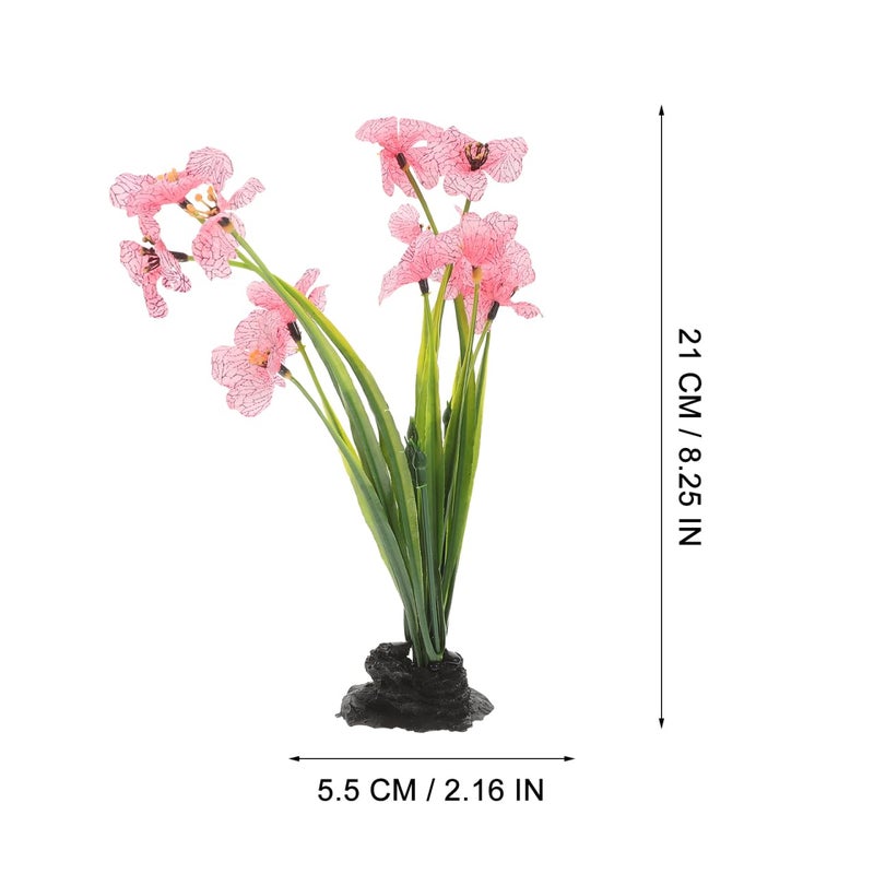 Balacoo 2 Pcs Pink Fish Tank Decor: Plastic Realistic Aquarium Plants, Silk Aquarium Plants for Betta Fish Tank Landscaping Decorations (Pink, 8.3 Inch) - Image 3