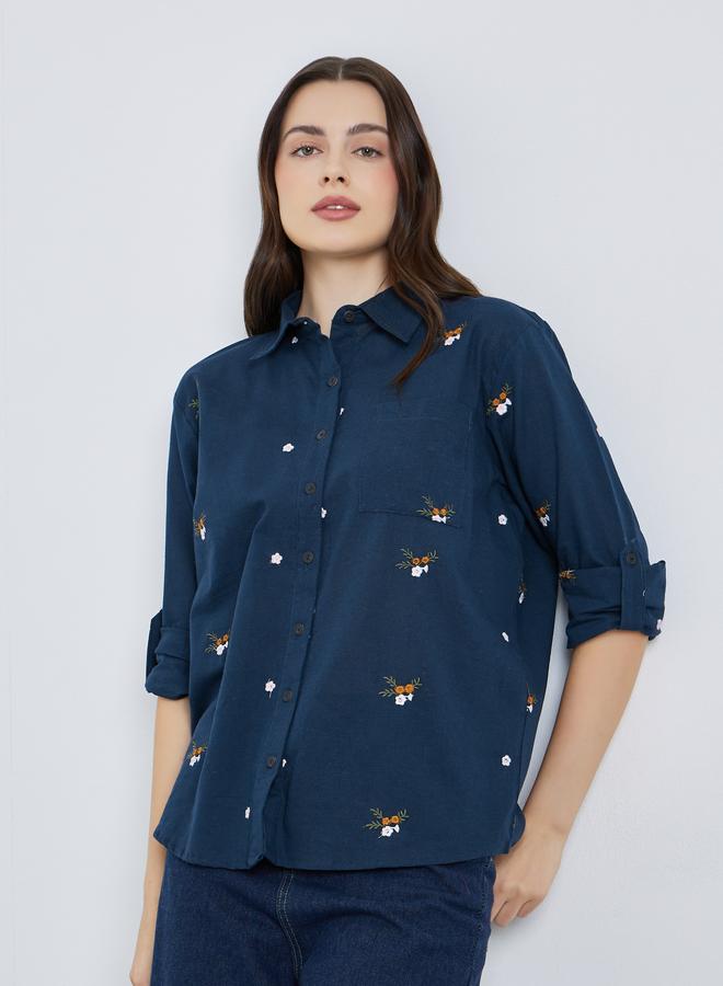 ستايلي بلوزة بتفاصيل مُطرّزة بالزهور - Image 1