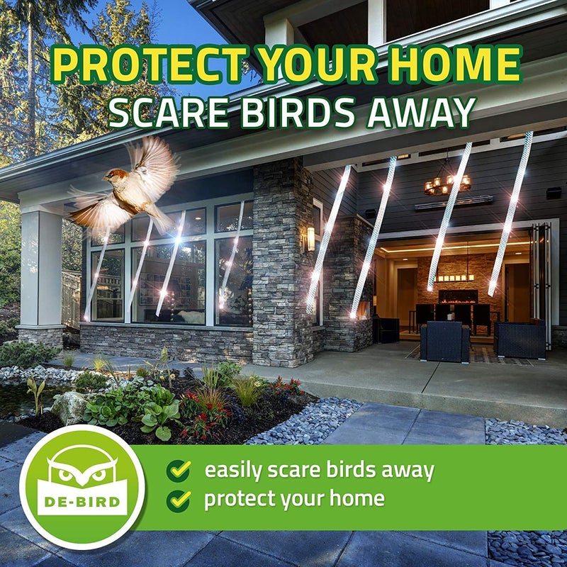 De-Bird Scare Tape - Weatherproof Reflective Tape - Seagull Reflective Ribbon for Balcony & Patio Deterrent - Reusable Goose Deterrent Scare Ribbon - 125 Ft Roll, Garden Style - Image 5