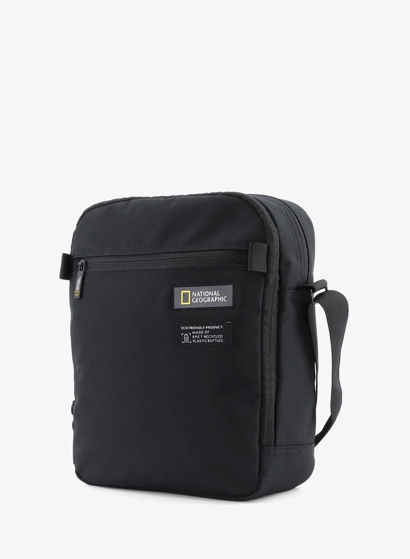 NATIONAL GEOGRAPHIC National Geographic Mutation Vertical Shoulder Bag Black, Compact Durable Water Resistant Light Weight Travel Casual Outdoor Crossbody Bag For Men And Women