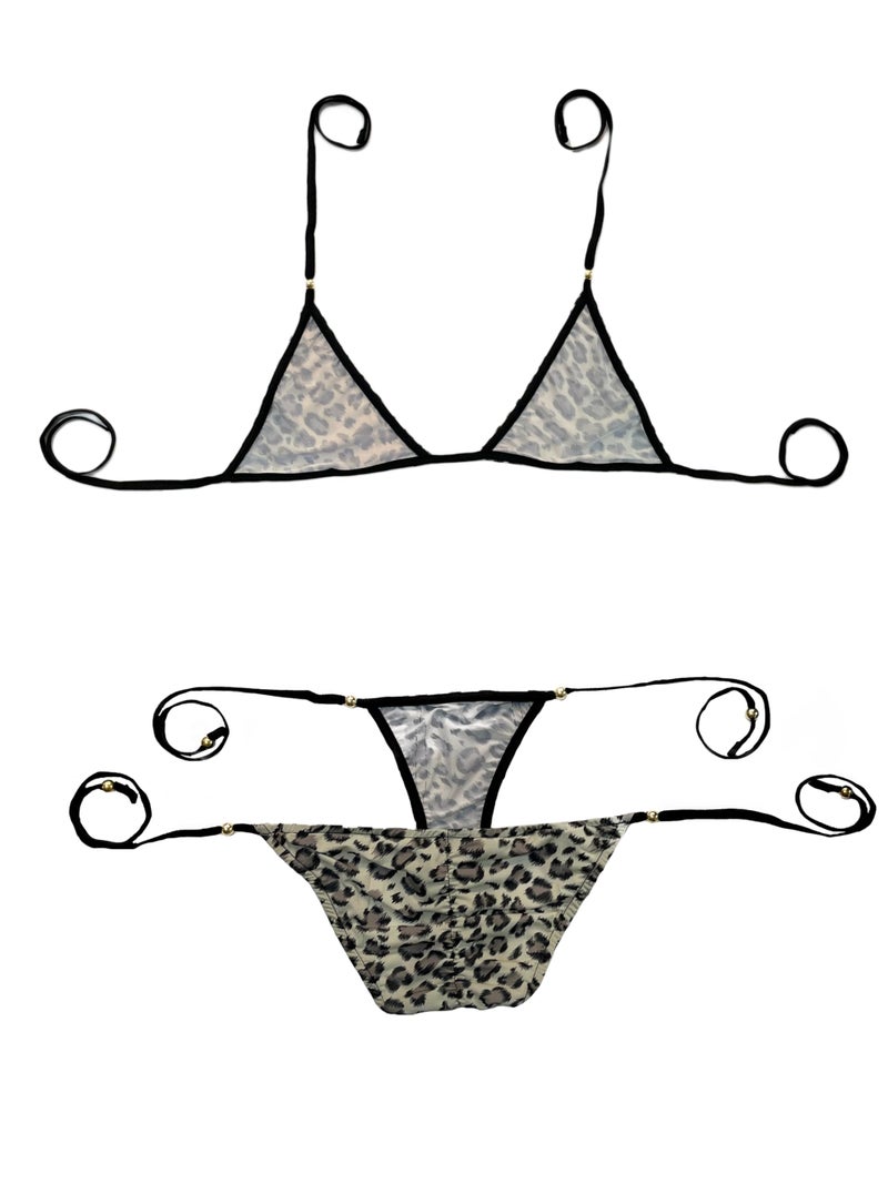 Xs and Os Women Embellished Leopard Bikini Bra Panty Lingerie Set (Animal Print (Leopard), X-Large) - Image 5
