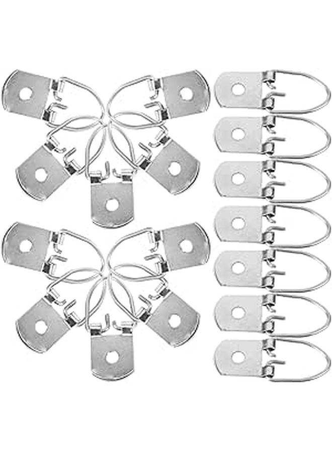20 Pcs Silver Metal Picture Frame Hooks with D Ring for Wall Hanging - Image 1