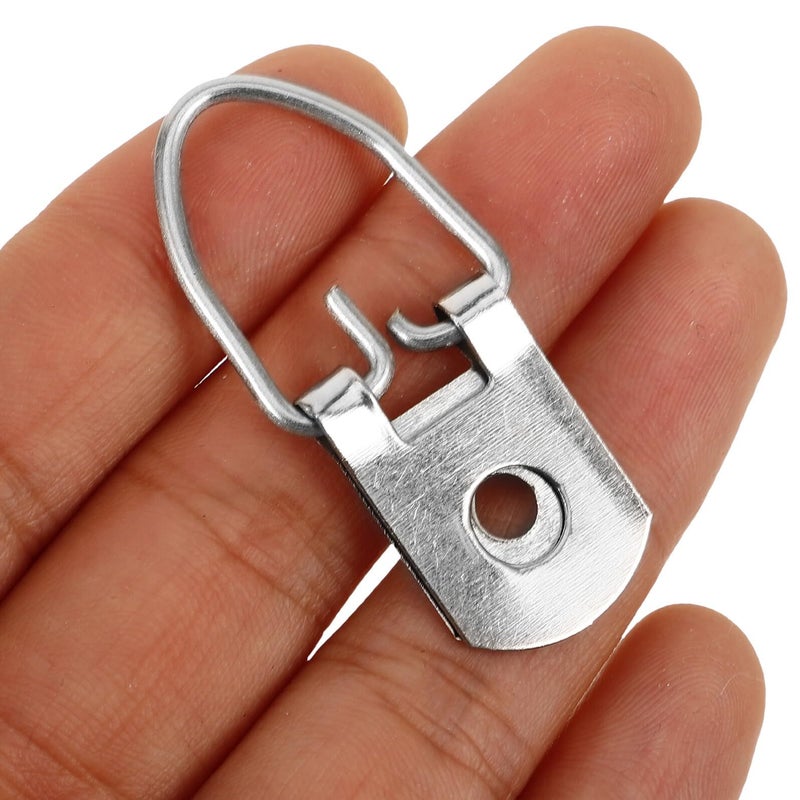 20 Pcs Silver Metal Picture Frame Hooks with D Ring for Wall Hanging - Image 5