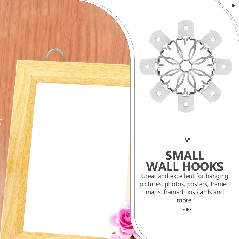 20 Pcs Silver Metal Picture Frame Hooks with D Ring for Wall Hanging - Image 4