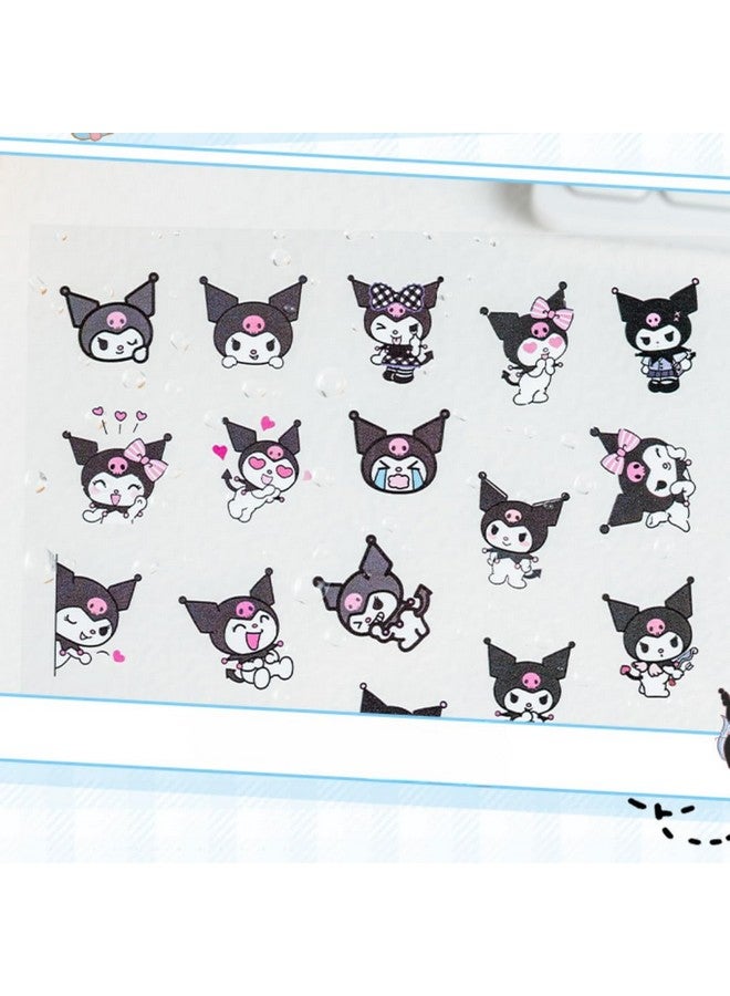 R H LIFESTYLE R H LIFESTYLE 20 Sheets Sanrio Self Adhesive Stickers Set Cute Kawaii Cartoon Pet Waterproof Decorative Sticker For Journal, Laptop, Scrapbook And DIY Art Craft (Kuromi), 10 cms - Image 4