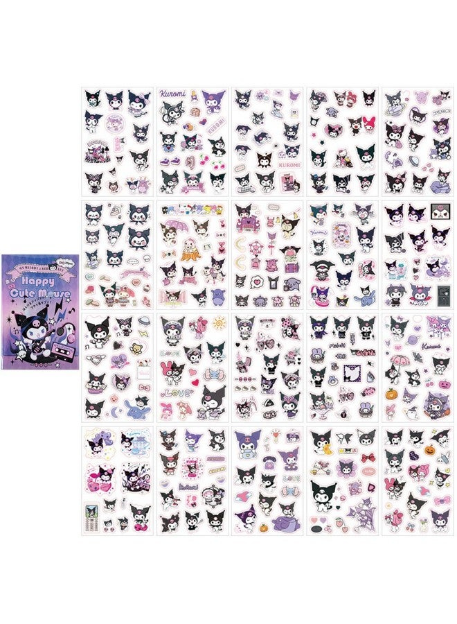 R H LIFESTYLE R H LIFESTYLE 20 Sheets Sanrio Self Adhesive Stickers Set Cute Kawaii Cartoon Pet Waterproof Decorative Sticker For Journal, Laptop, Scrapbook And DIY Art Craft (Kuromi), 10 cms - Image 1