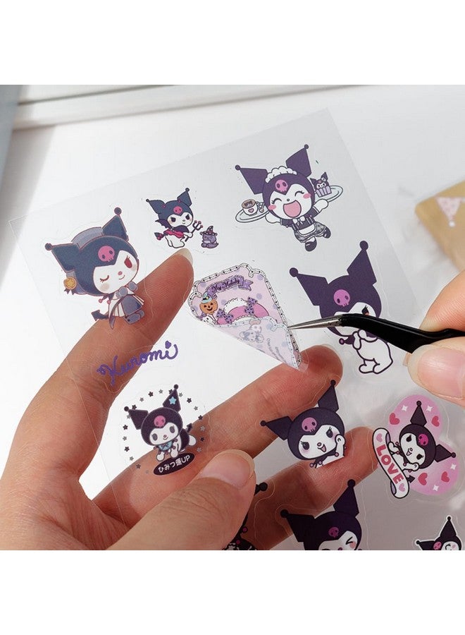 R H LIFESTYLE R H LIFESTYLE 20 Sheets Sanrio Self Adhesive Stickers Set Cute Kawaii Cartoon Pet Waterproof Decorative Sticker For Journal, Laptop, Scrapbook And DIY Art Craft (Kuromi), 10 cms - Image 2