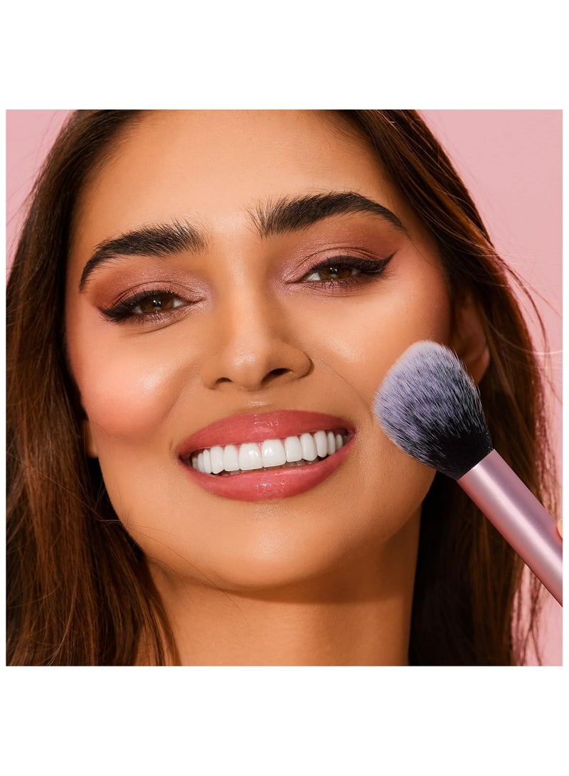 مجموعة مكونة من فرش مكياج مع إسفنجة لمزج الآيشادو وكريم الأساس والبلش والكونسيلر للحصول على مظهر طبيعي ناعم - Image 5