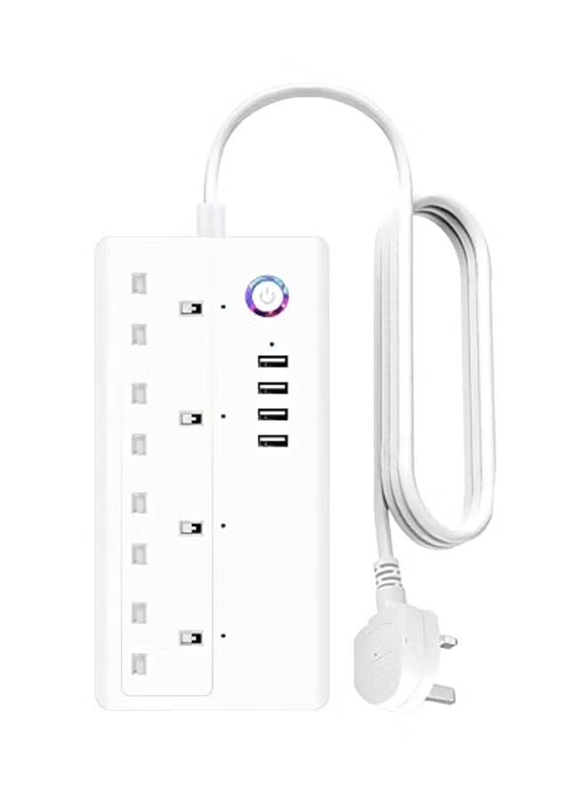 4-Way Smart Wifi Plug Socket Extension Strip White - Image 1