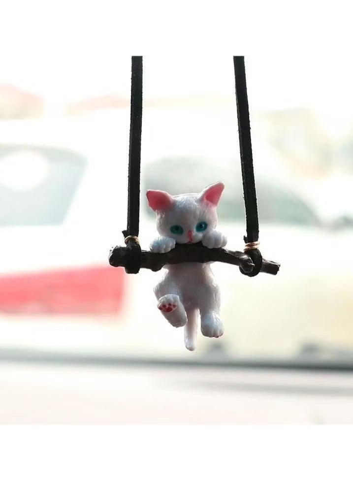 Cute Branch Cat Pendant Car Rearview Mirror Pendant - Image 2