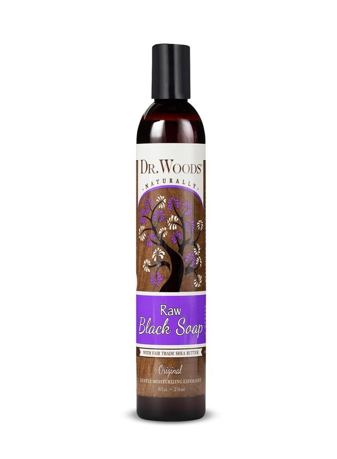 Dr. Woods Raw African Liquid Black Soap - Body Wash for Men and Women, Contains Organic Shea Butter, Gentle Exfoliant, Natural Cleanser for Face, Hands, and Body - 8 Fl Oz - Image 1