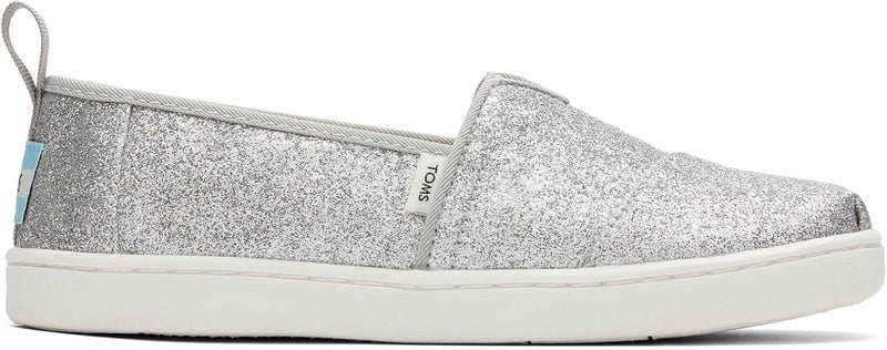 TOMS Girl's Alpargata Espadrilles, Silver Iridescent Glimmer, 2 - Image 3