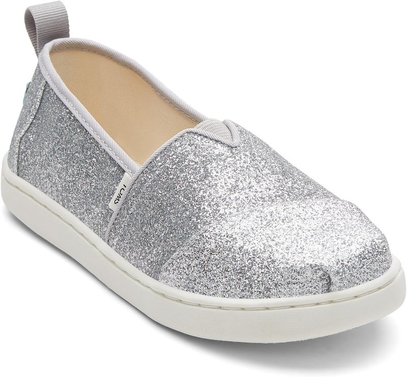 TOMS Girl's Alpargata Espadrilles, Silver Iridescent Glimmer, 2 - Image 2