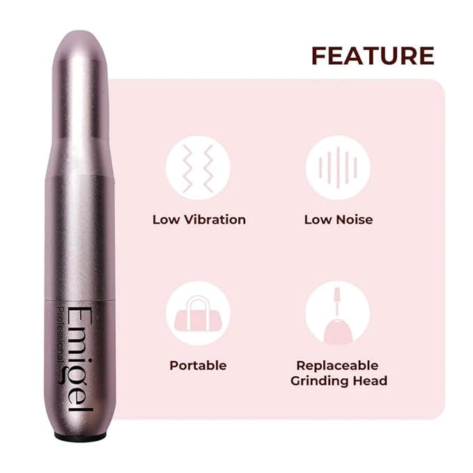 Emigel Professional Pen Drill Machine 20000 RPM | For Remove Nail Gel Polish | For Portable Manicure Pedicure Kit for Women, Salon Use | Acrylic Gels Callus Removal - Image 3