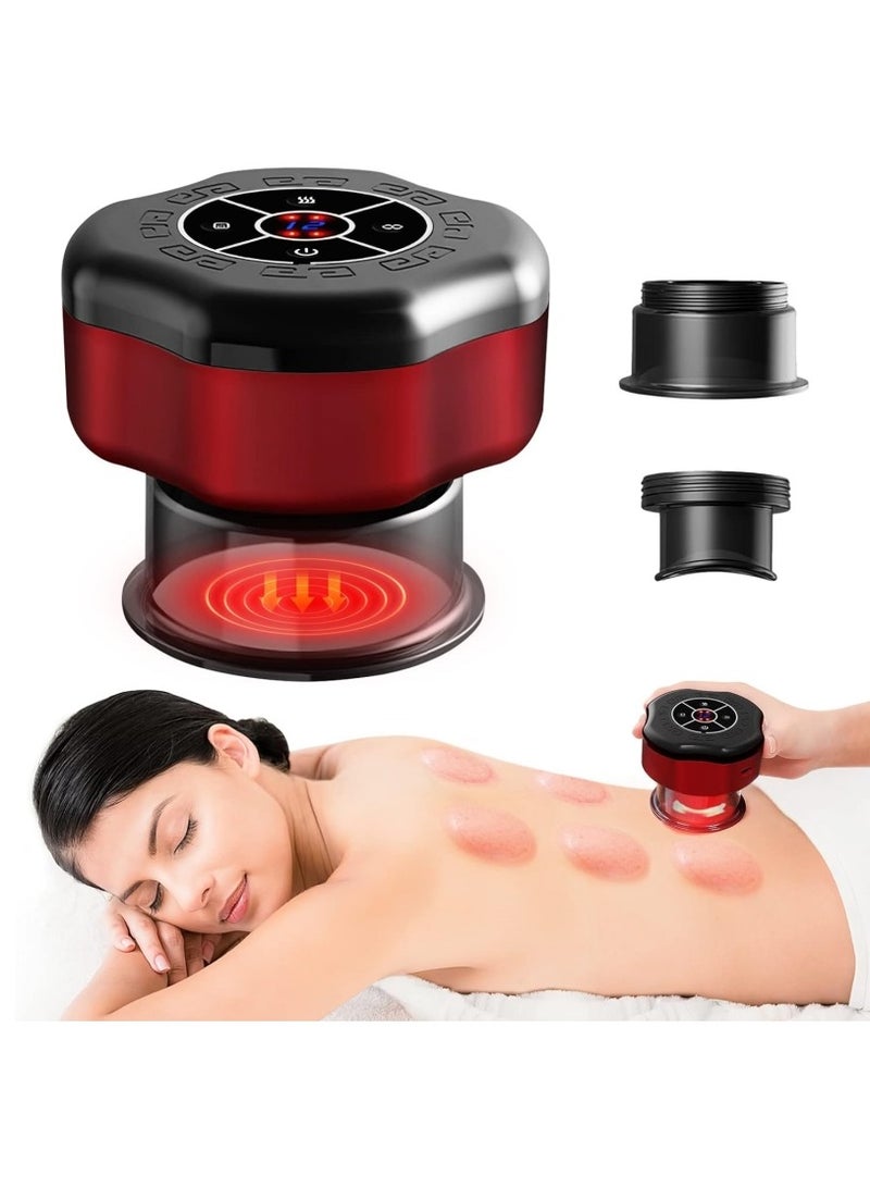Ru syanl Electric Cupping Set All New Smart Red Light Electric Cupping Therapy Machine with 12 Massage and 12 Heating Modes Cupping Machine Back and Neck Electric Scraping Electric Cupping Massager  - Image 1