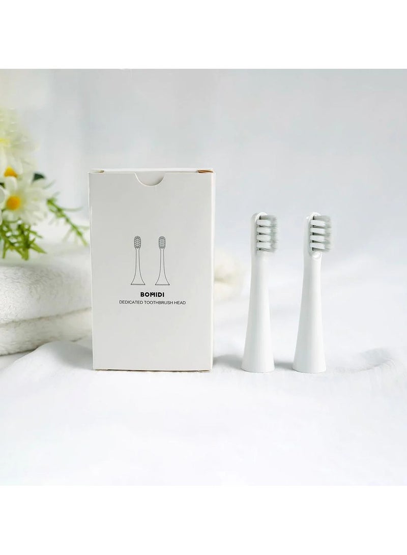 باميدي بوميديرأس فرشاة الأسنان الكهربائية فرشاة أسنان ناعمة (قطعتان فرشاة رأس بديلة) رأس فرشاة ذات شعيرات ناعمة تدوم طويلاً متوافقة مع فرشاة الأسنان الكهربائية TX5 - أبيض - Image 3