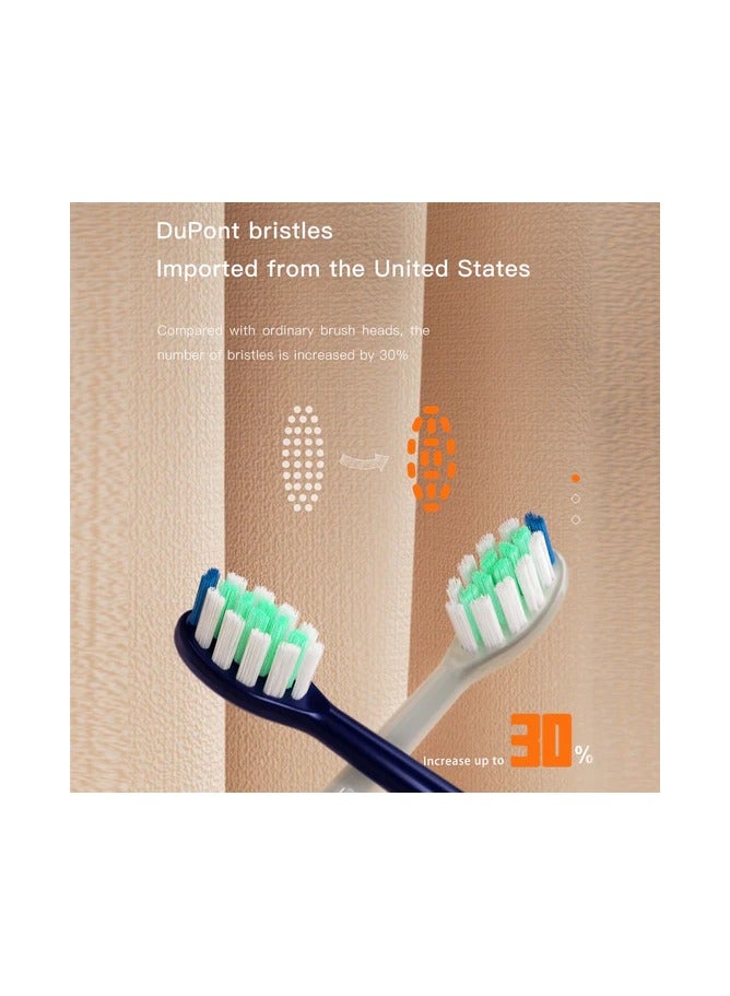 باميدي بوميديرأس فرشاة الأسنان الكهربائية فرشاة أسنان ناعمة (قطعتان فرشاة رأس بديلة) رأس فرشاة ذات شعيرات ناعمة تدوم طويلاً متوافقة مع فرشاة الأسنان الكهربائية TX5 - أبيض - Image 5