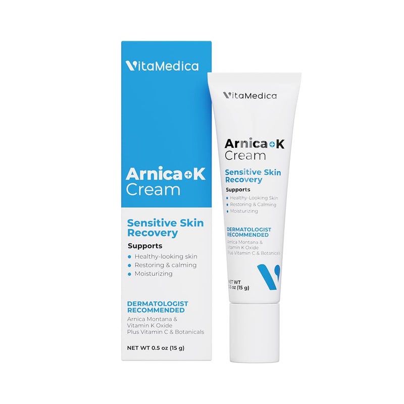 VitaMedica Arnica Cream - Arnica Montana + Vitamin K Oxide Bruise Cream - Sensitive Skin Formula - Undereye Arnica Vitamin K Cream With Vitamin C - 0.5 ounces