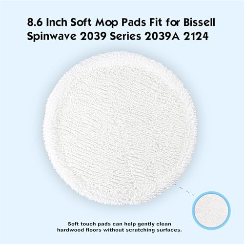 LTWHOME Replacement 8.6 Inch Soft Mop Pads Fit for Bissell Spinwave 2039 Series 2039A 2124 (Pack of 6) - Image 2