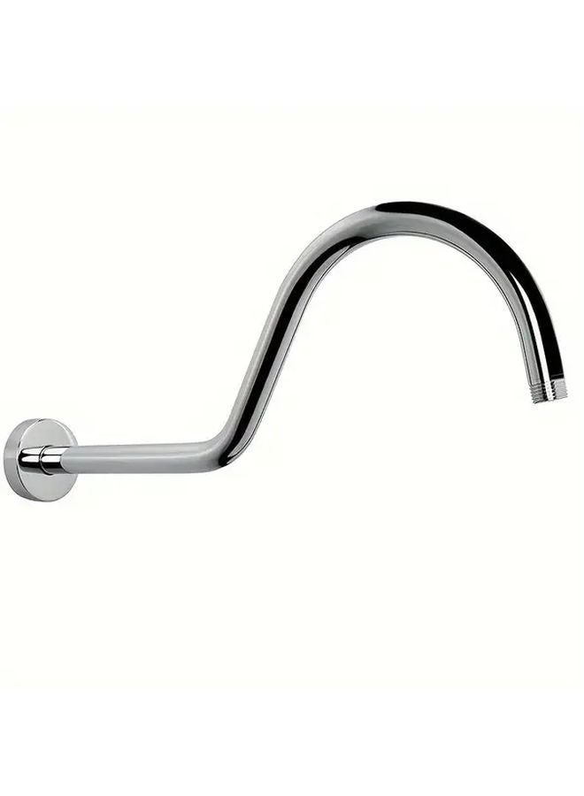 S Shape Shower Arm Extension Pipe Stainless Steel High Rise Replacement Chrome - Image 1