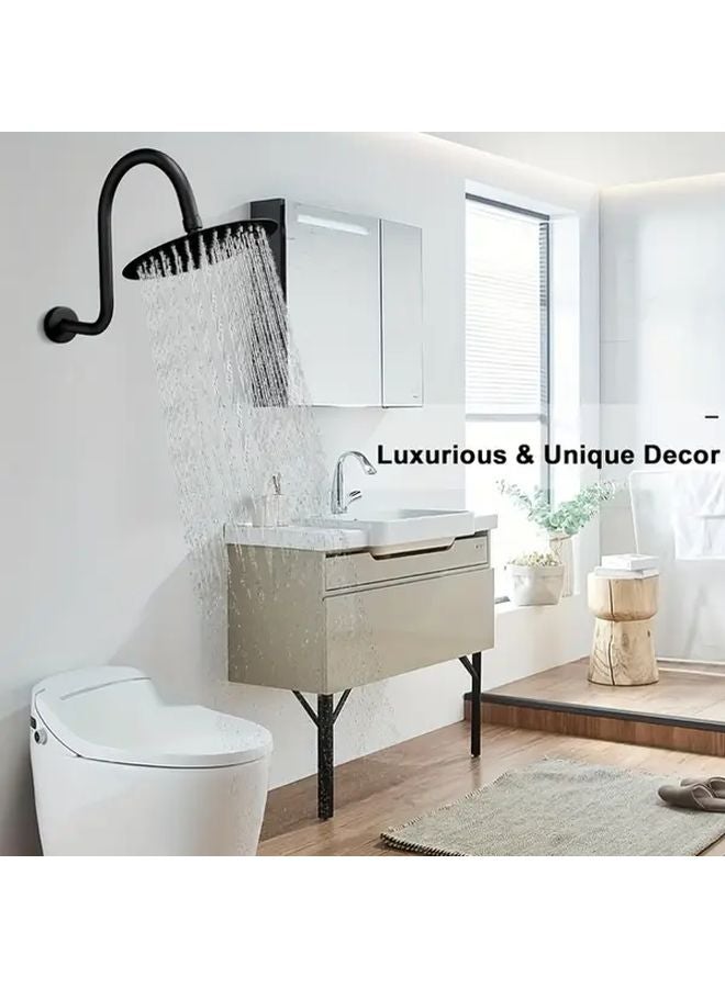 S Shape Shower Arm Extension Pipe Stainless Steel High Rise Replacement Chrome - Image 5