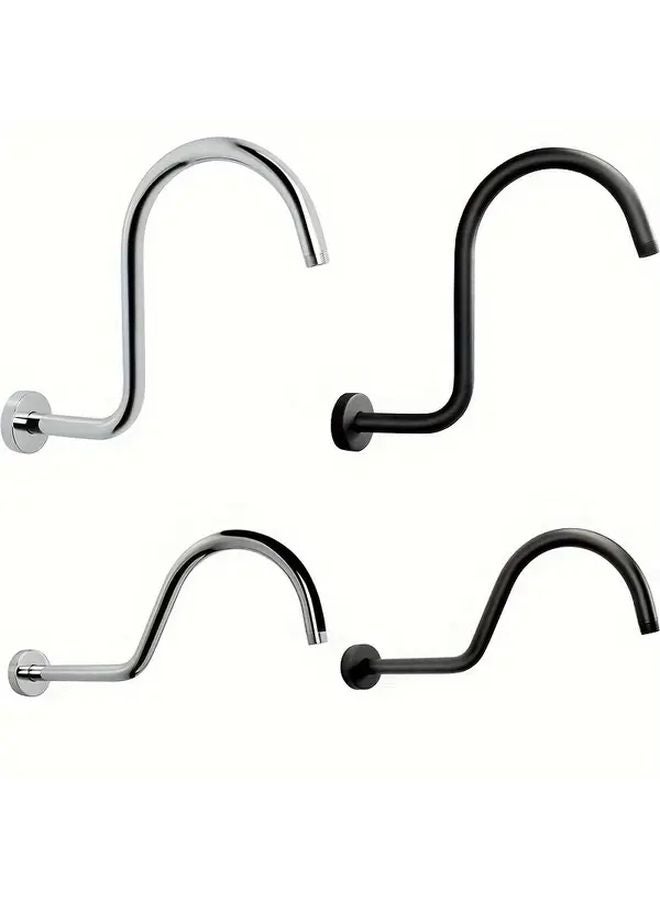 S Shape Shower Arm Extension Pipe Stainless Steel High Rise Replacement Chrome - Image 2